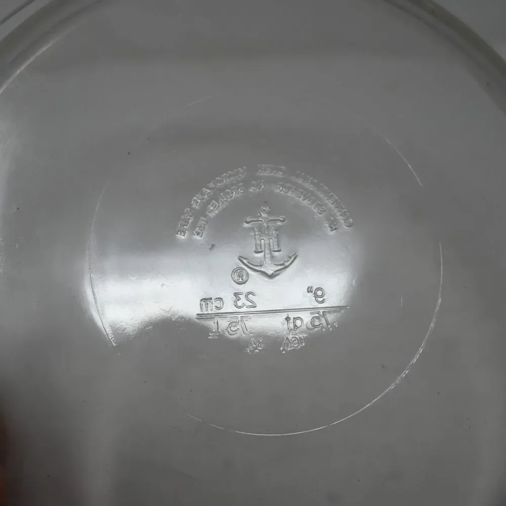 Anchor Hocking Glass Pie Plate 9 Inch Deep Dish Ovenware USA Set 2